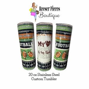 Football Themed Stainless Steel Tumbler